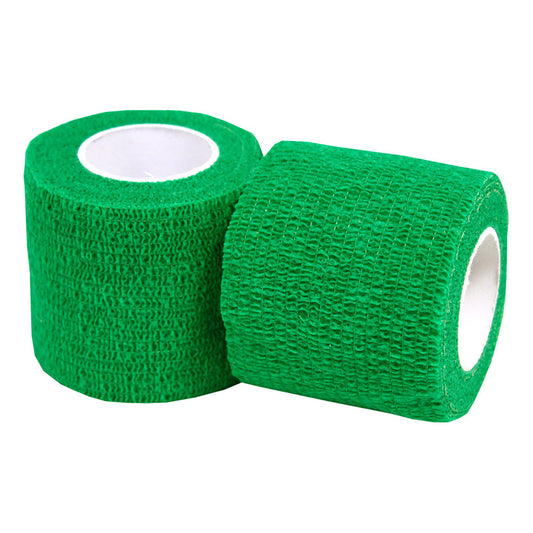 2 x Green Football Cohesive Sock Wrap. 5cm x 4.5m