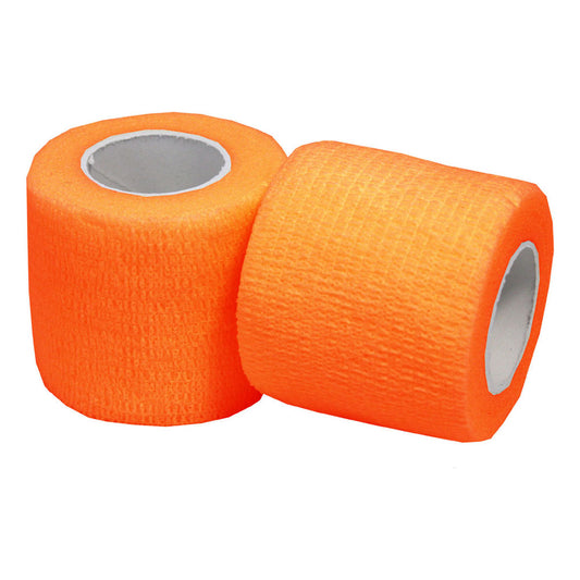 2 x Orange Football Cohesive Sock Wrap. 5cm x 4.5m