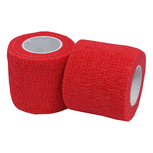 2 x Red Football Cohesive Sock Wrap. 5cm x 4.5m