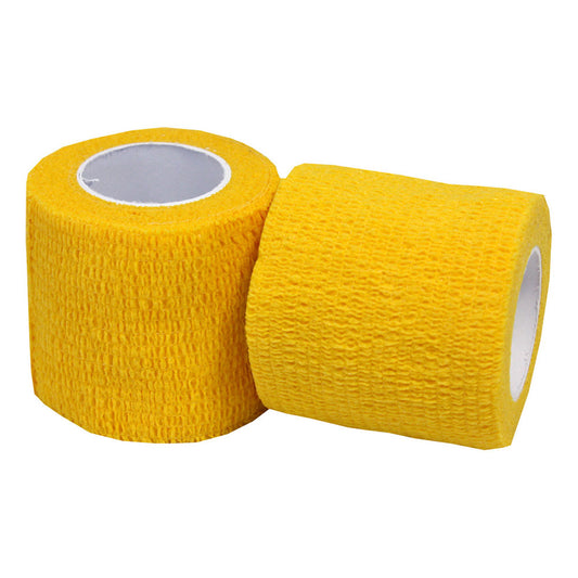 2 x Yellow Football Cohesive Sock Wrap. 5cm x 4.5m